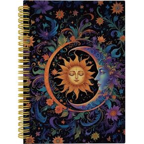 Celestial Sun and Moon Journal, Whimsical Boho Sun Moon Notebook, Witchy Notebook, Witch Journal, Dark Academia Notebook, Witchy Gifts for Women, Spiral Notebook 5.5x8.3 with 164 Pages in Kuwait