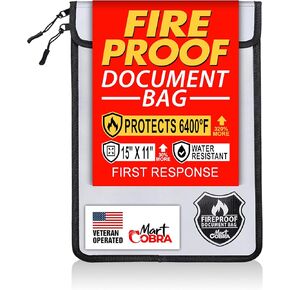 حقيبة مستندات مقاومة للحريق من مارت كوبرا مع سحاب للحريق وتخزين المستندات المقاومة للماء وحقيبة نقود مقاومة للحريق للنقود وحقيبة مقاومة للحريق للمستندات والملحقات الآمنة ومغلف حقيبة حامل المستندات المهمة in Kuwait
