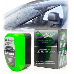 Glass Oil Film Remover for Car, Automotive Glass Cleaning Brush with 120ml Glass Compound, Windshield Cleaner for Clear Vision Clarity, Removes Oil Film & Smudges in Saudi Arabia