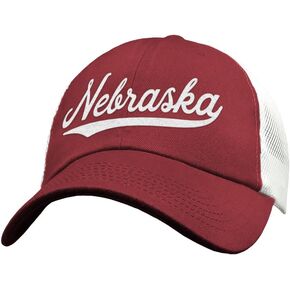 قبعة نبراسكا للرجال والنساء - قبعة سائق الشاحنة بنمط رياضي لكرة القدم بجامعة ستيت كوليدج - NE USA in Kuwait