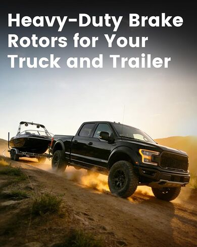 طقم الفرامل الأمامية MOTOREVO لـ F-150 - يناسب 2010-2014 (6 عروات فقط) و2015-2020 (جميع الموديلات) | دوارات عالية التحمل محفورة ومشقوقة لتبديد الحرارة والقطر بسرعة in Kuwait