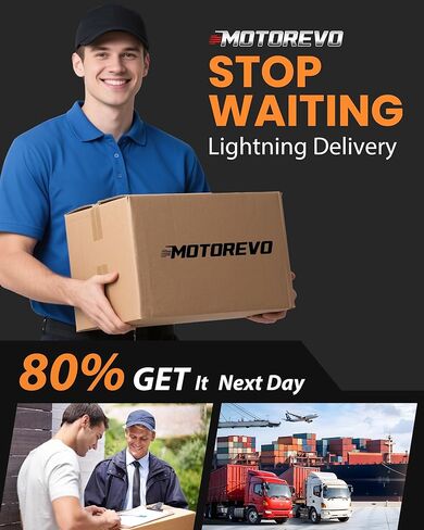 طقم الفرامل الأمامية MOTOREVO لـ F-150 - يناسب 2010-2014 (6 عروات فقط) و2015-2020 (جميع الموديلات) | دوارات عالية التحمل محفورة ومشقوقة لتبديد الحرارة والقطر بسرعة in Kuwait