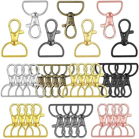 56Pcs Keychain Making Kit，Key Chain Clip Hooks Including Lobster Claw Clasps, D Rings & Slide Buckles, DIY Craft Supplies for Keychain, Lanyard, Purse Hardware and Jewelry Making, Mixed Color in Saudi Arabia