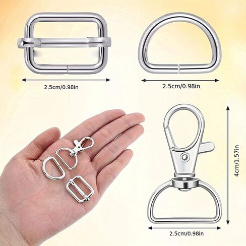 56Pcs Keychain Making Kit，Key Chain Clip Hooks Including Lobster Claw Clasps, D Rings & Slide Buckles, DIY Craft Supplies for Keychain, Lanyard, Purse Hardware and Jewelry Making, Mixed Color in Saudi Arabia