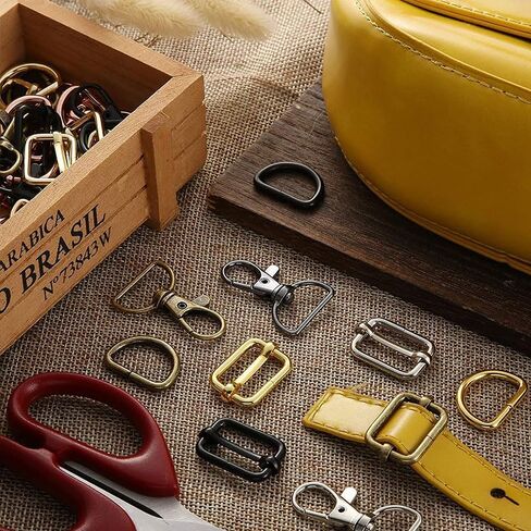 56Pcs Keychain Making Kit，Key Chain Clip Hooks Including Lobster Claw Clasps, D Rings & Slide Buckles, DIY Craft Supplies for Keychain, Lanyard, Purse Hardware and Jewelry Making, Mixed Color in Saudi Arabia