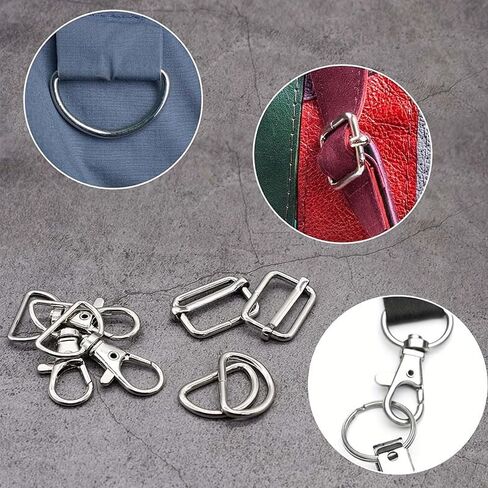 56Pcs Keychain Making Kit，Key Chain Clip Hooks Including Lobster Claw Clasps, D Rings & Slide Buckles, DIY Craft Supplies for Keychain, Lanyard, Purse Hardware and Jewelry Making, Mixed Color in Saudi Arabia
