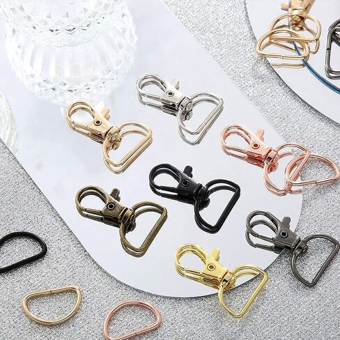 56Pcs Keychain Making Kit，Key Chain Clip Hooks Including Lobster Claw Clasps, D Rings & Slide Buckles, DIY Craft Supplies for Keychain, Lanyard, Purse Hardware and Jewelry Making, Mixed Color in Saudi Arabia