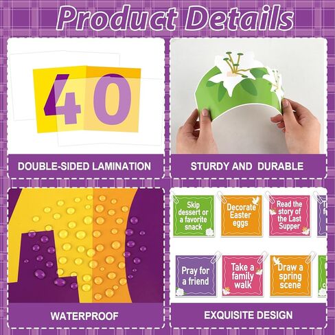 Easter Bulletin Board Decorations 40 Days of Lent Chart Cutouts Christian Religious Classroom Decorations Jesus Cross Cutouts Lent Days Chart for Catholic Sunday School Offices Library Wall Door Decor in Kuwait