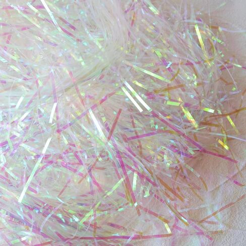 Ltxyivty 5.3OZ Diamond White Crinkle Paper Shred Filler for Gift Baskets Box Gift Wrapping Crinkle Plastic Shred Filler for Easter Basket Grass, Christmas, Birthday in Saudi Arabia