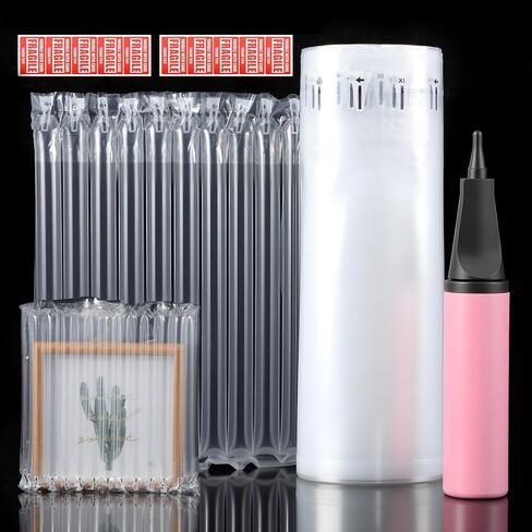 1 Roll Large Bubble Cushioning Wrap for Packing 12"x175'，Inflatable Air Pillows for Shipping & Moving Bottle Travel Protector Bags Heavy Duty Space Saving Box Filler Shipping Supplies with Pump in Kuwait