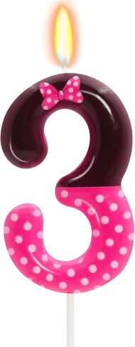 شموع عيد ميلاد الفأر الوردي، شموع أرقام سوداء وحمراء للكعكة رقم 2 شمعة كعكة توبر للعبة تحت عنوان شمعة عيد ميلاد الديكور لوازم الاحتفالات بالذكرى السنوية (وردي، 2) in Kuwait