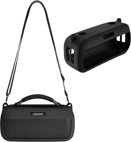 Silicone Case Cover Compatible with New Bose SoundLink Max Portable Speaker, Travel Protective Carrying Case with Shoulder Strap for Bose Bluetooth SoundLink Max (Black) in Kuwait