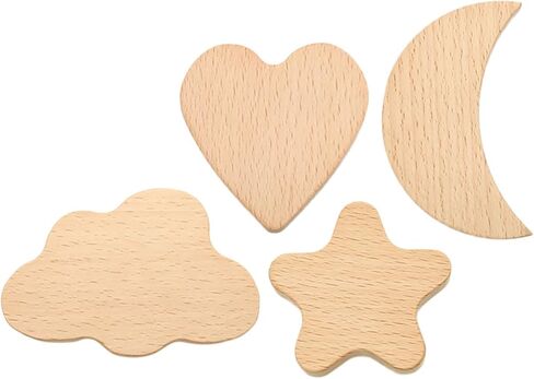 Tofficu 4pcs Wooden Drawer Knobs Cartoon Cabinet Pulls Single-Hole Wood Handles for Dresser Cupboard Furniture with Celestial Moon Heart Shapes in Saudi Arabia