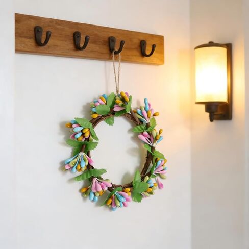 1Pcs Easter Wreath Decorative Eggs - Artificial Spring Door Wreath & Summer Floral Wreath for Easter Farmhouse, Wedding, Porch, Indoor & Outdoor Wall Home Decor (2.56-inch Diameter) in Saudi Arabia