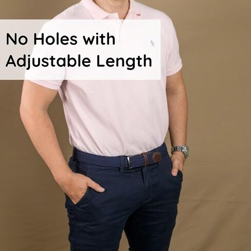 Golf Belts for Men - Classic Braided Belt for Jeans, Pants and Slacks, Gifts for Him (Blue) in Saudi Arabia