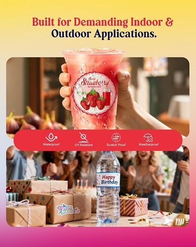 Uinkit 50 Sheets Premium Glossy Printable Vinyl Sticker Paper Durability Adhesive Paper 8.5 x 11, in Kuwait