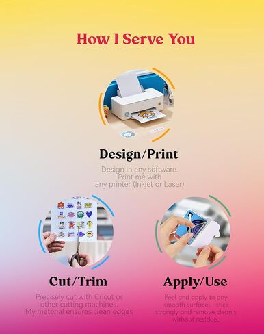 Uinkit 50 Sheets Premium Glossy Printable Vinyl Sticker Paper Durability Adhesive Paper 8.5 x 11, in Kuwait