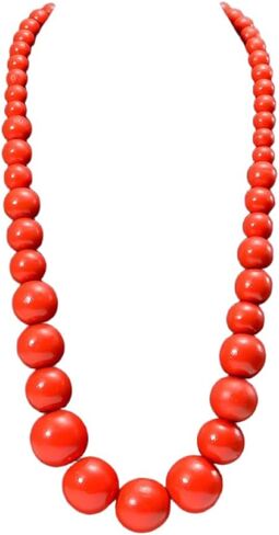 Boho Chunky Large Wooden Beads Necklace Colorful Natural Wood Bib Big Round Beaded Strand Necklaces for Women Ethnic Statement Costume Wedding Jewelry in Kuwait