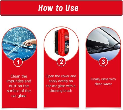 قطعتان من فرشاة تنظيف فيلم زيت السيارة 2026 - مزيل فيلم زيت زجاج السيارة، منظف النوافذ الفعال للزجاج الأمامي للسيارة، النوافذ الجانبية والسيارة، أداة تنظيف زجاج السيارات المتينة in Kuwait