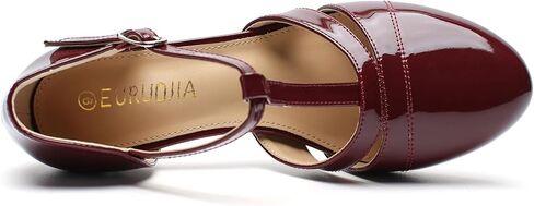 Women's T-Strap Mary Jane Pumps Chunky Block Heels – Comfortable 2.36" Mid Heel Closed Toe Dress Shoes with Buckle for Dance Wedding Work Party Daily Wear in Saudi Arabia
