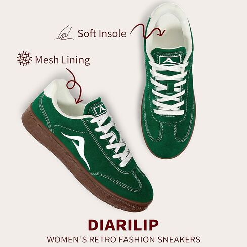Women's 2026 Fashion Sneakers - Classic Retro Comfortable Tennis Skate Shoes - Lightweight Lace up Casual Trainers in Saudi Arabia