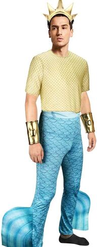 تريتون زي حورية البحر الأب تأثيري بوسيدون ملابس الملك الأمير ولي العهد المعصم الدعاوى هالوين الحزب in Kuwait