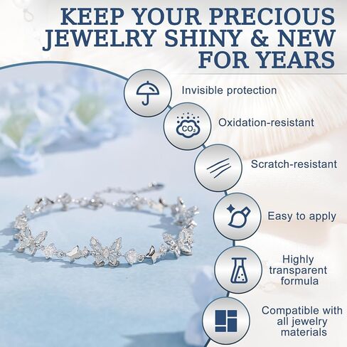 Jewelry Protective Coating, Jewelry Sealant Forming an Efficient Isolation Barrier Invisible Protection Scratch-Resistant for Earrings Necklaces Bracelets Watches, 20ml in Kuwait