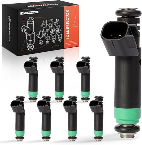 A-Premium 4 Holes Fuel Injectors Compatible with Chrysler Aspen & Dodge Ram 1500, Durango, Dakota & Jeep Grand Cherokee, Commander & Mitsubishi Raider, 4.7L, Set of 8, Replace# 8001482N in Saudi Arabia