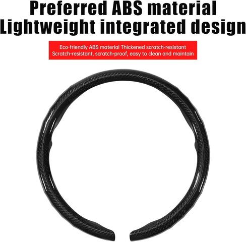 Car Steering Wheel Cover - Integrated Carbon Fiber Pattern Protective Sleeve with Hub Cap Anti-Slip Design - Fits 99% of Models Suitable for 14-16 Inch Sedans, SUVs, and Trucks Interior Accessories in Kuwait