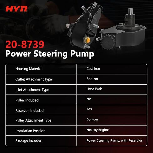 HYR Power Steering Pump with Reservoir Compatible with 1996-2017 Chevrolet GMC Silverado 1500 Classic Silverado 2500 Suburban 3500 HD Sierra 1500 Cadillac AM General Hummer H 2 Replace # 20-8739 in Saudi Arabia