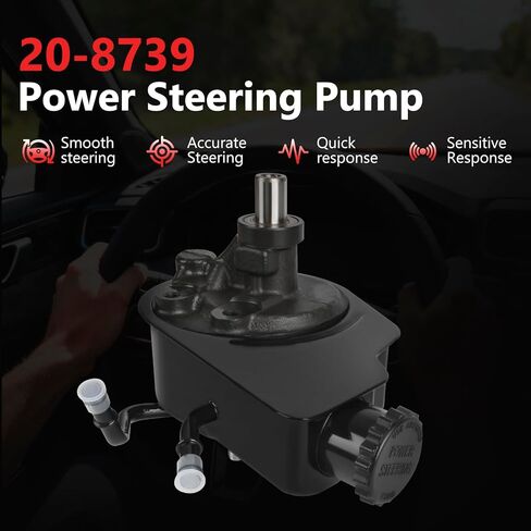 HYR Power Steering Pump with Reservoir Compatible with 1996-2017 Chevrolet GMC Silverado 1500 Classic Silverado 2500 Suburban 3500 HD Sierra 1500 Cadillac AM General Hummer H 2 Replace # 20-8739 in Saudi Arabia