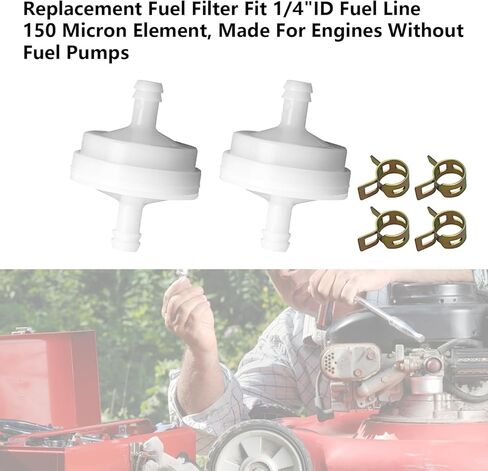 2 Pcs 394358S Fuel Filter Assembly Replacement for Briggs Stratton Craft-sman To-ro 394358s 56679 394358 7014359YP 56679MA with 4 Pcs Fuel Clamps in Kuwait