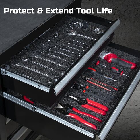 ONREVA Tool Box Foam 20x16x1 inch 3Pack, Foam Inserts for Cases, Polyethylene Storage Sheets for Toolbox Hard Case, Tool Shadow Insert, Kaizen Organizer Sheet, Black with Red in Kuwait