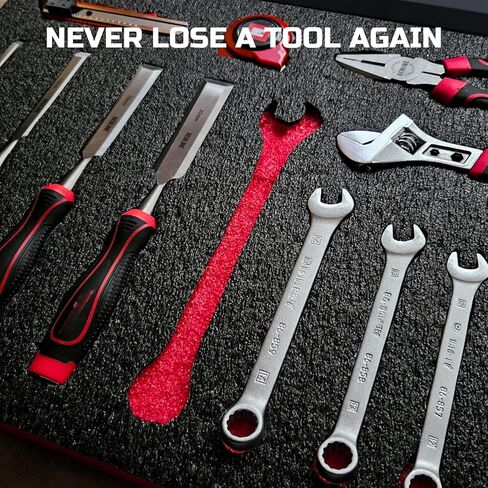 ONREVA Tool Box Foam 20x16x1 inch 3Pack, Foam Inserts for Cases, Polyethylene Storage Sheets for Toolbox Hard Case, Tool Shadow Insert, Kaizen Organizer Sheet, Black with Red in Kuwait