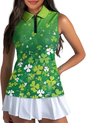 Belidome Women's Sleeveless Golf Shirts Quarter Zip Athletic Outfit Tank Shirt Quick Dry Tummy Control Tee in Saudi Arabia
