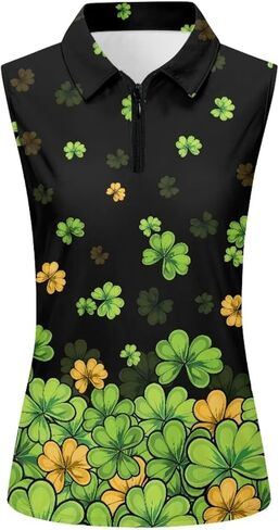 Belidome Women's Sleeveless Golf Shirts Quarter Zip Athletic Outfit Tank Shirt Quick Dry Tummy Control Tee in Saudi Arabia