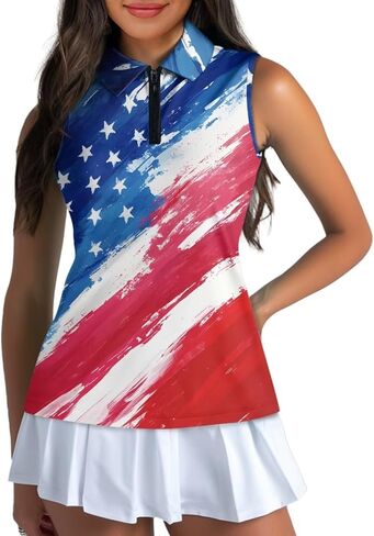 Belidome Women's Sleeveless Golf Shirts Quarter Zip Athletic Outfit Tank Shirt Quick Dry Tummy Control Tee in Saudi Arabia