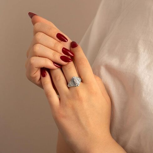 Claddagh الذهب .925 الفضة الاسترليني قطع التألق خاتم سيدة غوادالوبي الصليب البيضاوي الخاتم | متوفر بمقاسات 4-12 in Kuwait