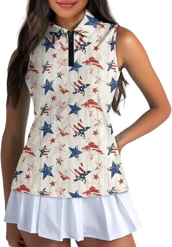 Belidome Women's Sleeveless Golf Shirts Quarter Zip Athletic Outfit Tank Shirt Quick Dry Tummy Control Tee in Saudi Arabia