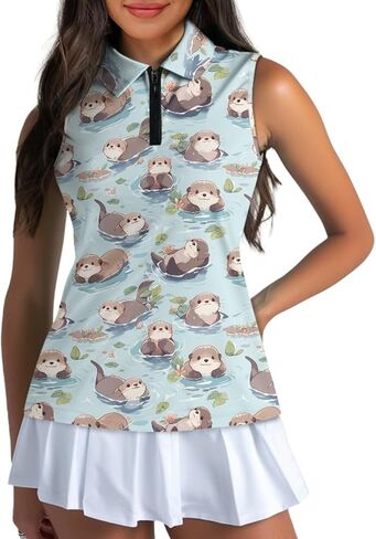 Belidome Women's Sleeveless Golf Shirts Quarter Zip Athletic Outfit Tank Shirt Quick Dry Tummy Control Tee in Saudi Arabia