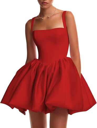 Satin Flower Bud Homecoming Dress Short Backless Mini Square Neck Cocktail Prom Dresses for Women in Saudi Arabia