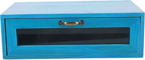 DOITOOL Wooden Monitor Stand with Pull Out Storage Drawer for Desk Organization, Rustic Computer Monitor Riser Suitable for Home and Office, Single Drawer Mediterranean Blue in Kuwait