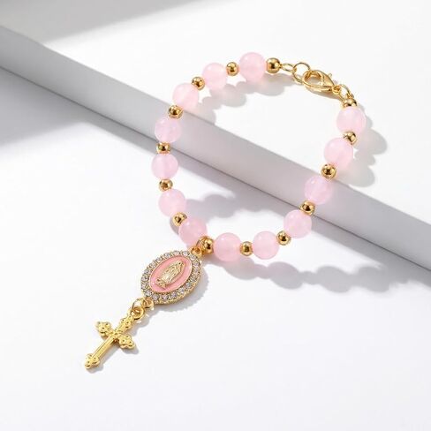 Car Rosary for Rearview Mirrors,Steering Wheel Rosary Charm Accessory,Rosaries Hanging Pendants with Virgin Mary Charms and Crucifixes,Christian Car Accessories in Kuwait