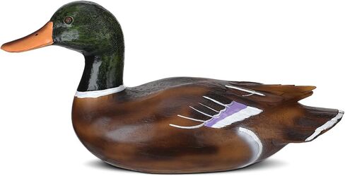 Fumete Duck Home Decor Statue Vintage Rustic Home Decorations Handcrafted Artificial Wood Duck Figurines Life Like Animal Sculpture for Shelf Countryside Indoor Living Room Farmhouse Desktop in Saudi Arabia