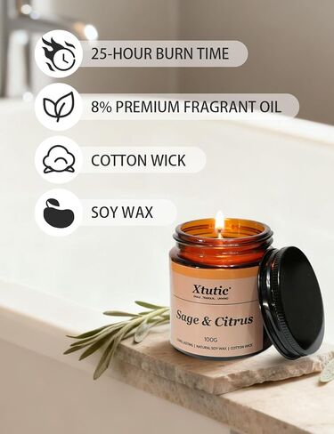 شموع معطرة للنساء (عبوة من 4 قطع) في مرطبانات بنية، مجموعة شموع للعلاج العطري تحترق لمدة 100 ساعة للمنزل وغرفة النوم والحمام | شموع معطرة للمنزل والأصدقاء in Saudi Arabia