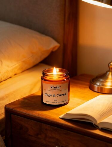 شموع معطرة للنساء (عبوة من 4 قطع) في مرطبانات بنية، مجموعة شموع للعلاج العطري تحترق لمدة 100 ساعة للمنزل وغرفة النوم والحمام | شموع معطرة للمنزل والأصدقاء in Saudi Arabia