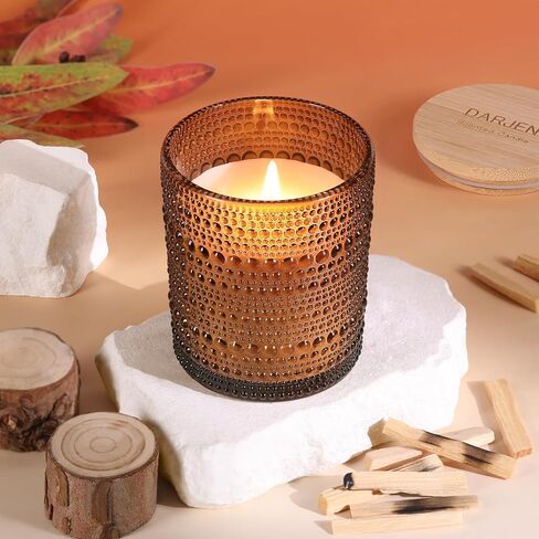 DARJEN Sandalwood Candles for Home- 6.3oz 42H Natural Soy Wax Aromatherapy Jar Candle with Strong Scent, Decorative Aesthetic Candles for Home Office, Evening Wind-Down, Luxury Gift for Man Cave in Saudi Arabia