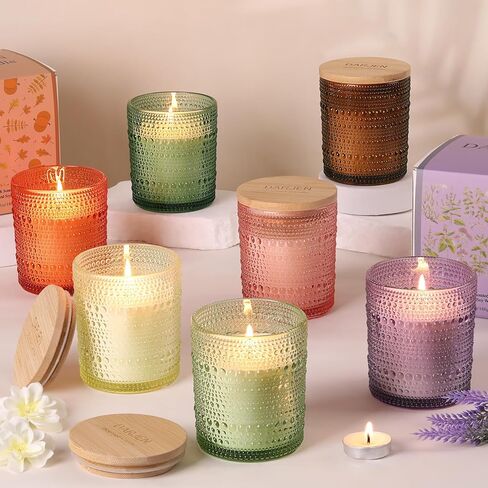 DARJEN Sandalwood Candles for Home- 6.3oz 42H Natural Soy Wax Aromatherapy Jar Candle with Strong Scent, Decorative Aesthetic Candles for Home Office, Evening Wind-Down, Luxury Gift for Man Cave in Saudi Arabia