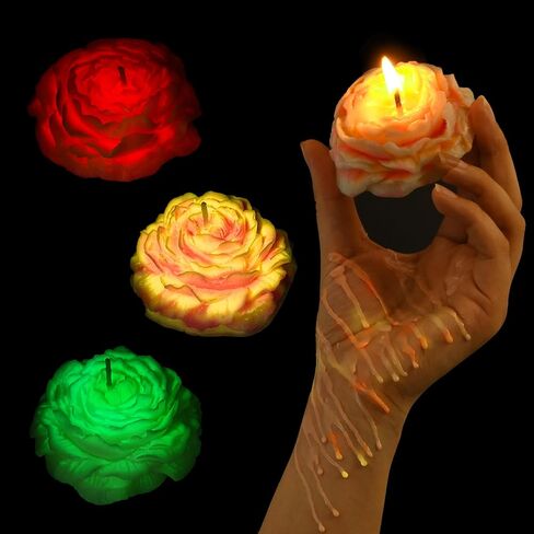 4PCS Low Temperature Candle, Low Heat Body Safe Candles Wax Play, Romantic Wax Play Candles, Flower Shaped Scented Candle for Couples(3.1 Inch, Fluorescence) in Saudi Arabia