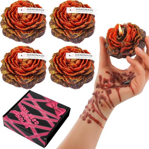4PCS Low Temperature Candle, Low Heat Body Safe Candles Wax Play, Romantic Wax Play Candles, Flower Shaped Scented Candle for Couples(3.1 Inch, Fluorescence) in Saudi Arabia